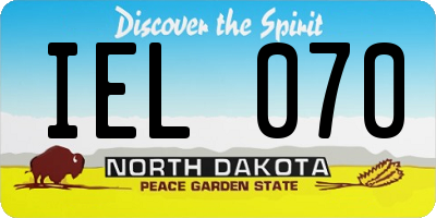 ND license plate IEL070