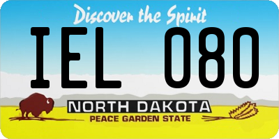 ND license plate IEL080