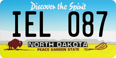 ND license plate IEL087