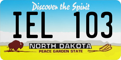 ND license plate IEL103