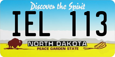 ND license plate IEL113