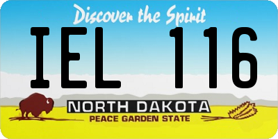 ND license plate IEL116