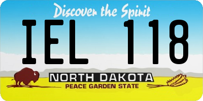 ND license plate IEL118