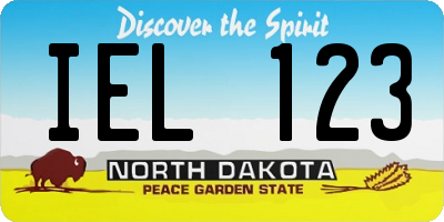 ND license plate IEL123