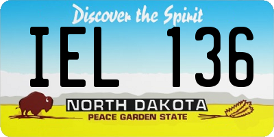 ND license plate IEL136