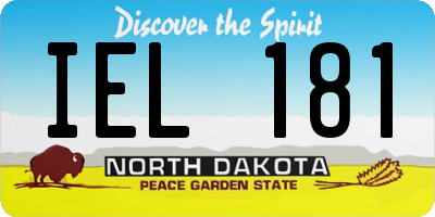 ND license plate IEL181