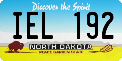 ND license plate IEL192
