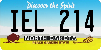 ND license plate IEL214