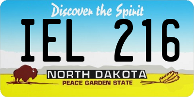 ND license plate IEL216