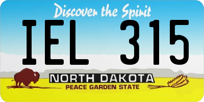 ND license plate IEL315