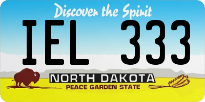 ND license plate IEL333
