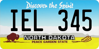 ND license plate IEL345
