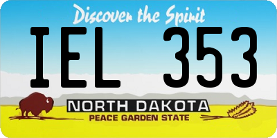 ND license plate IEL353