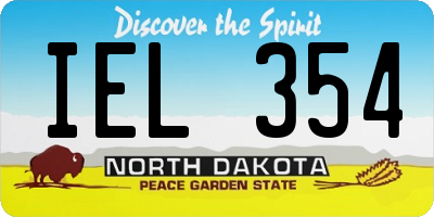 ND license plate IEL354