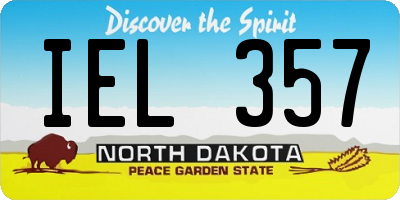 ND license plate IEL357