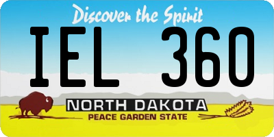 ND license plate IEL360