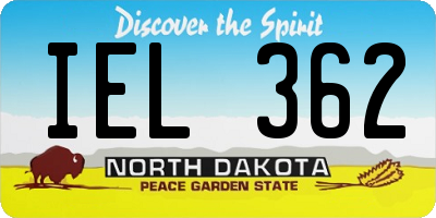 ND license plate IEL362