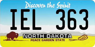 ND license plate IEL363