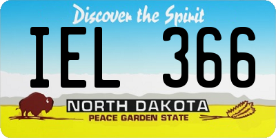 ND license plate IEL366