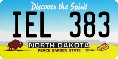 ND license plate IEL383
