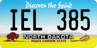 ND license plate IEL385