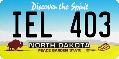 ND license plate IEL403