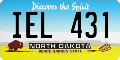 ND license plate IEL431