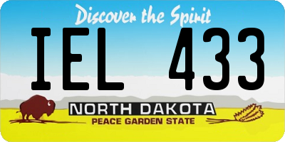 ND license plate IEL433