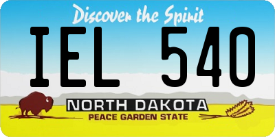 ND license plate IEL540
