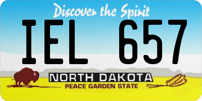 ND license plate IEL657