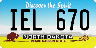 ND license plate IEL670