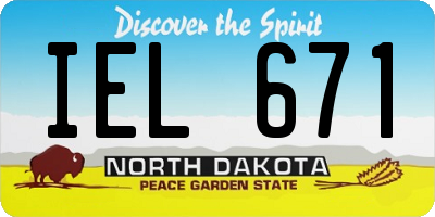 ND license plate IEL671