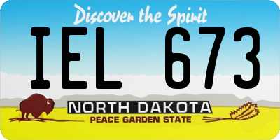 ND license plate IEL673