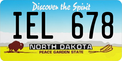 ND license plate IEL678