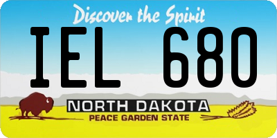 ND license plate IEL680