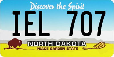 ND license plate IEL707