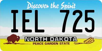 ND license plate IEL725