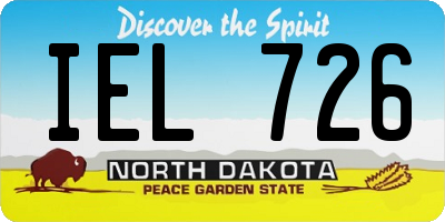ND license plate IEL726