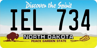 ND license plate IEL734
