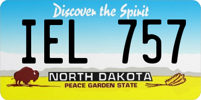 ND license plate IEL757