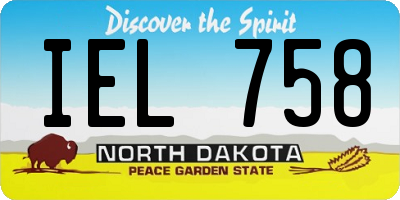 ND license plate IEL758