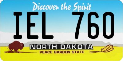ND license plate IEL760