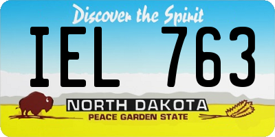 ND license plate IEL763