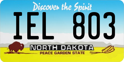 ND license plate IEL803