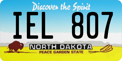 ND license plate IEL807