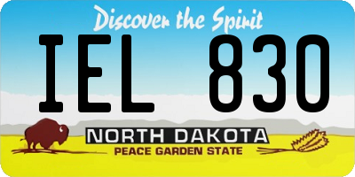ND license plate IEL830