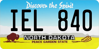 ND license plate IEL840