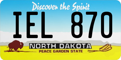 ND license plate IEL870