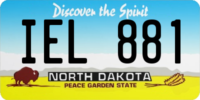 ND license plate IEL881