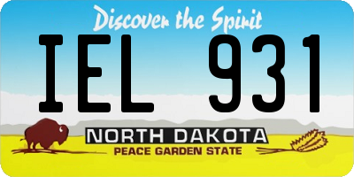 ND license plate IEL931